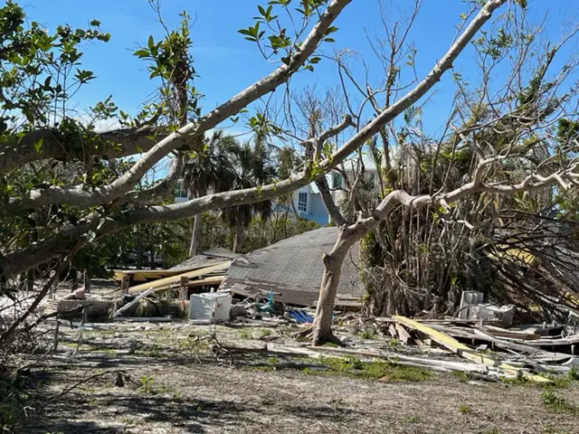 Sanibel Island east end hurricane ian damage house collapse